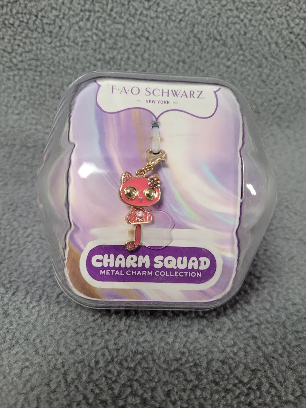 FAO Schwarz Charm Squad Metal Cat Charm